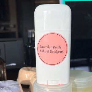 Hand Crafted Lavender Vanilla Natural Deodorant - White and Pink